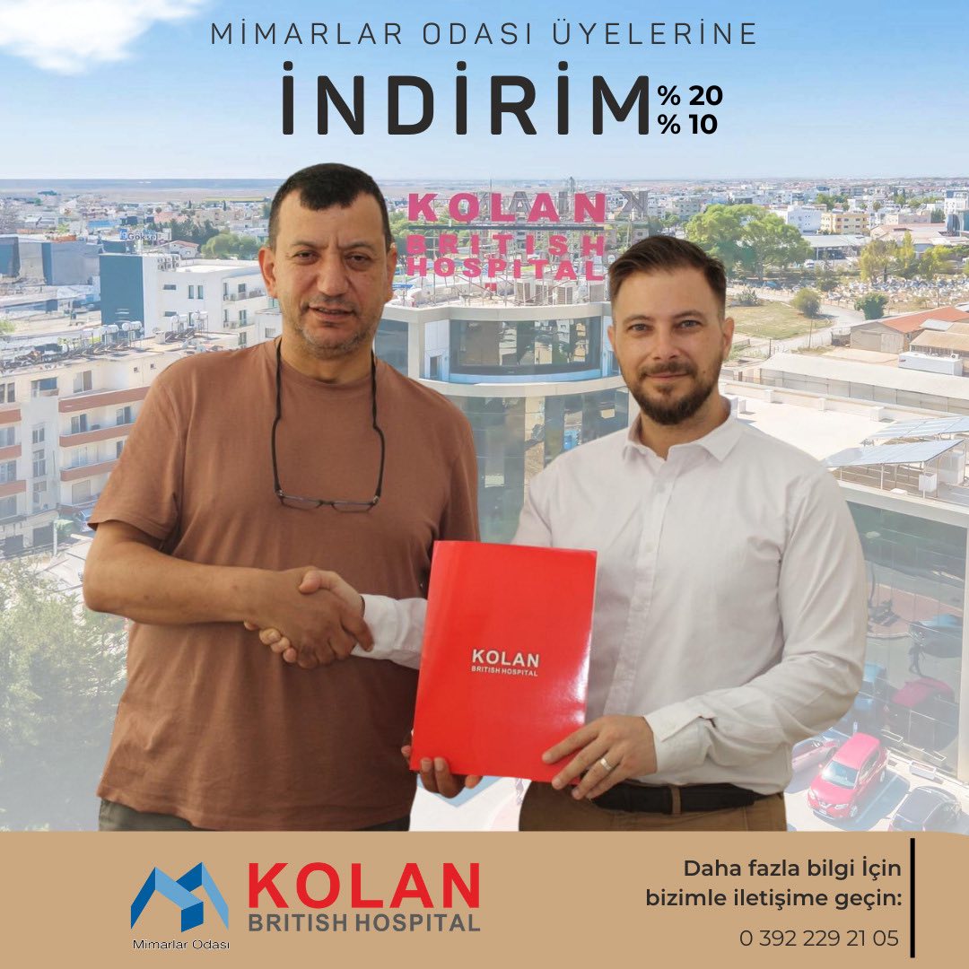 Mimarlar Odası ile Kolan British Hospital Arasında İndirim  Protokolü İmzalandı